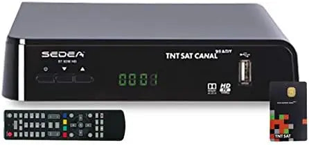 Sedea Mini Récepteur téléviseur Satellite HD + Carte d'accès TNTSAT V6 Astra 19.2E – 14 W / 0,5 W, 2150 MHz, noir
