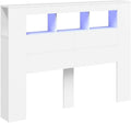 VidaXL Tête de lit à LED Blanc 140x18 –5x103,5 cm Bois d'ingénierie