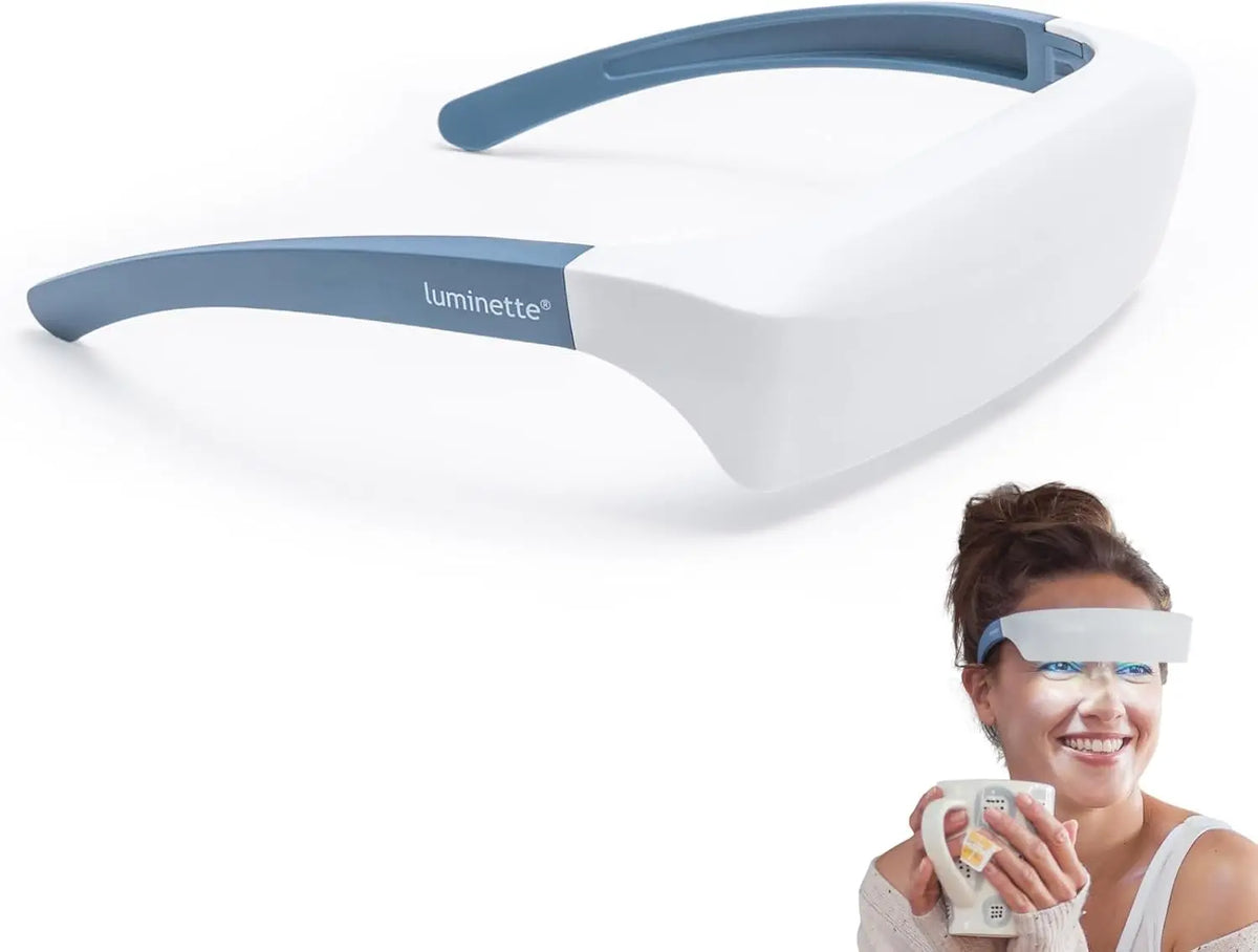 Luminette 2 Lunettes de luminothérapie Version 2024 - Lampe de Luminothérapie portable pourle Blues – bleu/gris