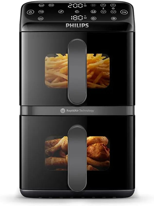 Philips Airfryer 4000 - Air Fryer VerticalDuo 10L 5+5 – noir