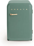CREATE / RÉTRO FRIGO 83.5 ARGENT/Réfrigérateur vert sauge avec poignée or / 98W – 92 litres / 15 litres, 56 x54 x84 cm, argenté/vert