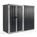 Abri de jardin, en acier, avec rangement, coloris anthracite, 225 x 89 x 161 cm, pour le jardin