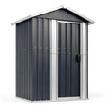 Abri de jardin, avec rangement, en acier, coloris anthracite, 126 x 97,5 x 177 cm, pour le jardin