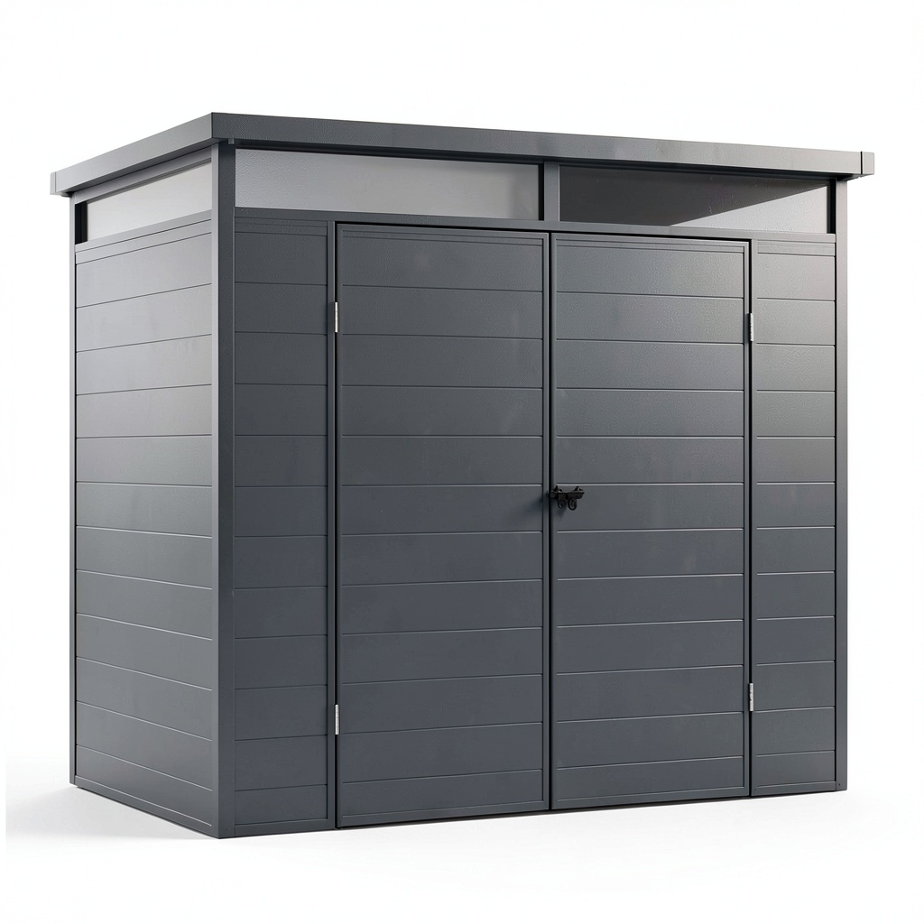 Abri de jardin, coloris gris et anthracite, pour le jardin