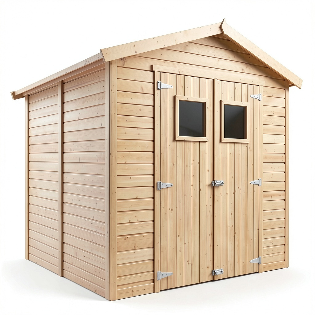 Abri de jardin, avec rangement, coloris naturel, pour le jardin