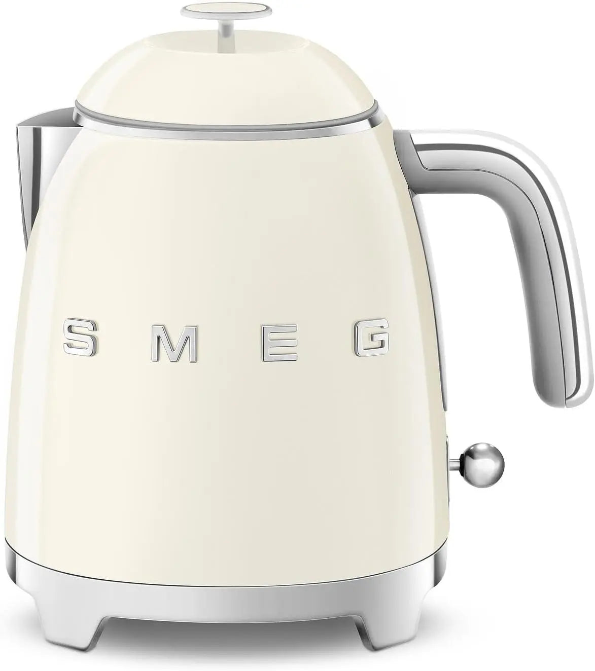 Smeg Petite Bouilloire Électrique KLF05CREU 0,8 L – 1400 W, argenté/crème