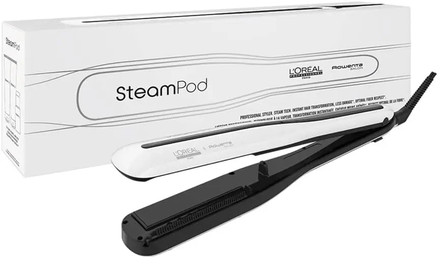 STEAMPOD 3 - Lisseur Vapeur 2-En-1 - Idée Cadeau - Lissage & Wavy - 91% De Dommages En Moins - Coiﬀage – gris/noir