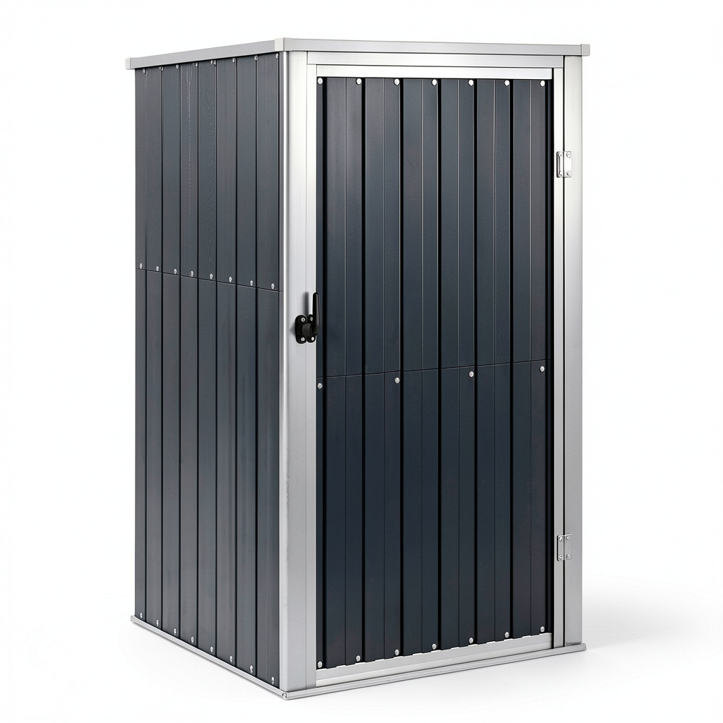Armoire, avec rangement, avec portes, en acier, coloris anthracite, 88 x 89 x 159 cm, pour la chambre