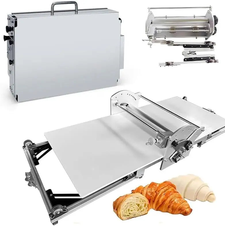 Laminoir électrique Domestique pour pâte feuilletée - Acier Inoxydable – 60 W, argenté