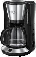 Russell Hobbs Cafetière filtre [Technologie WhirlTech pour extraction & arôme optimaux] Adventure 10 – 1,25 L, noir/gris