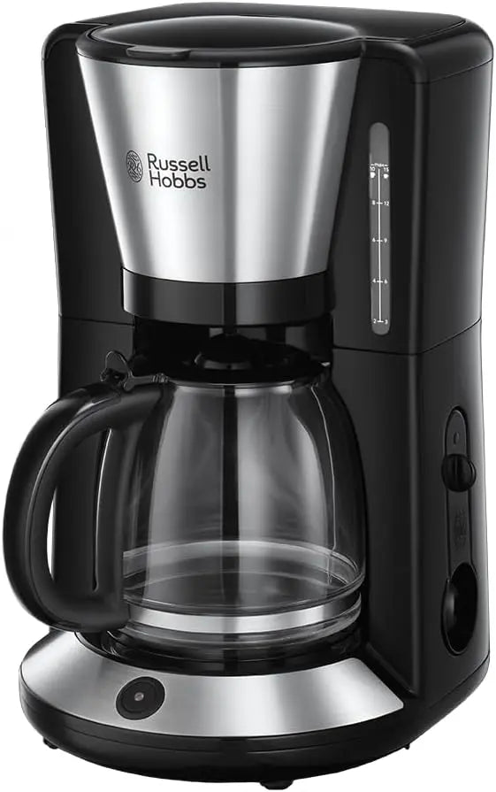 Russell Hobbs Cafetière filtre [Technologie WhirlTech pour extraction & arôme optimaux] Adventure 10 – 1,25 L, noir/gris