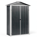 Abri de jardin, en acier, avec rangement, coloris anthracite, 116 x 45 x 175 cm, pour le jardin