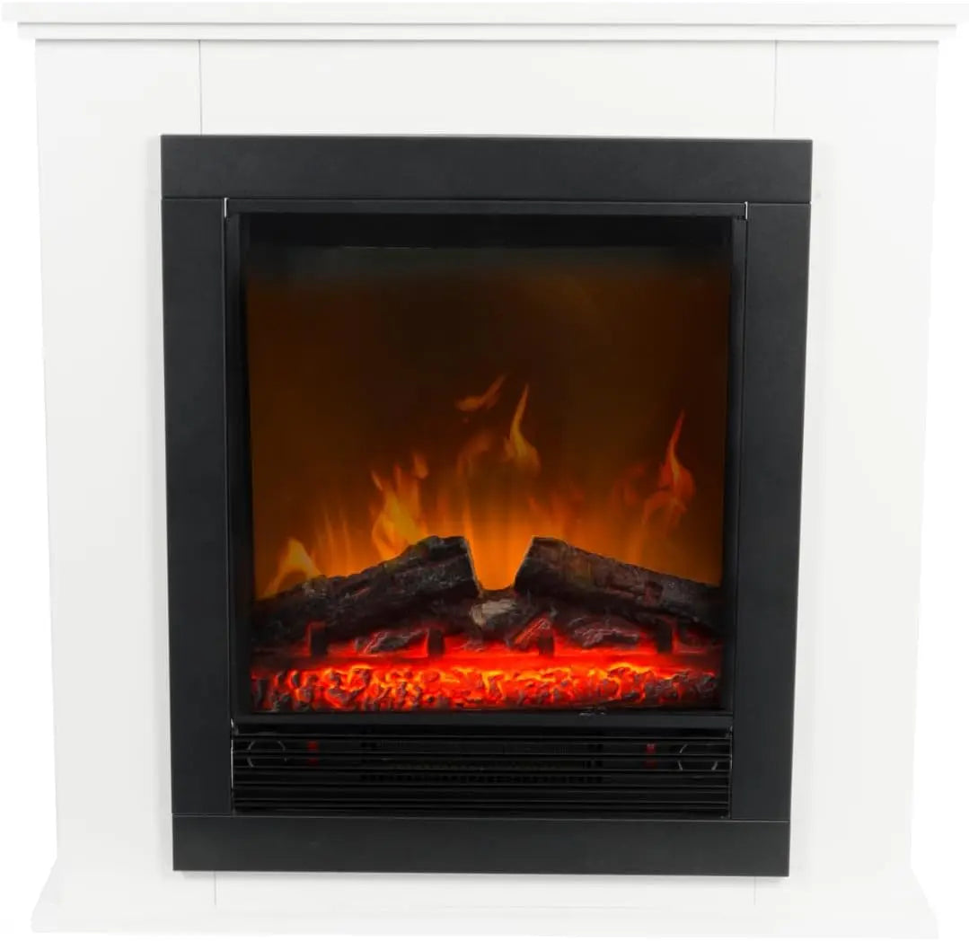 Cheminee Electrique Effet Flamme Lugano 1800W - Cheminée Décorative avec Télécommande et Minuterie – 50 Hz
