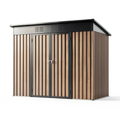 Table de jardin, en métal, coloris brun, pour la terrasse ou le jardin
