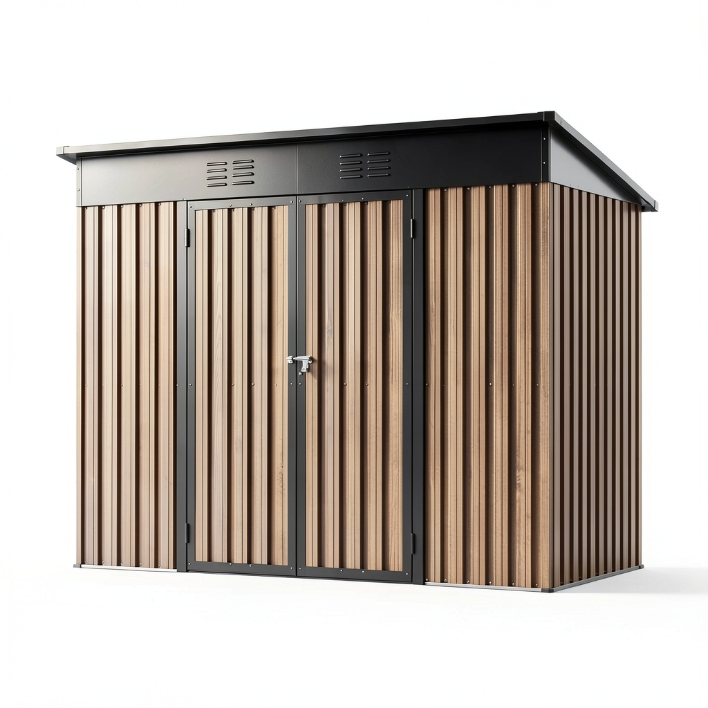 Table de jardin, en métal, coloris brun, pour la terrasse ou le jardin