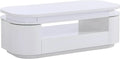 Vente-unique – Table Basse 4 Portes et 1 tiroir avec LEDs - MDF - Blanc laqué - VANDANA