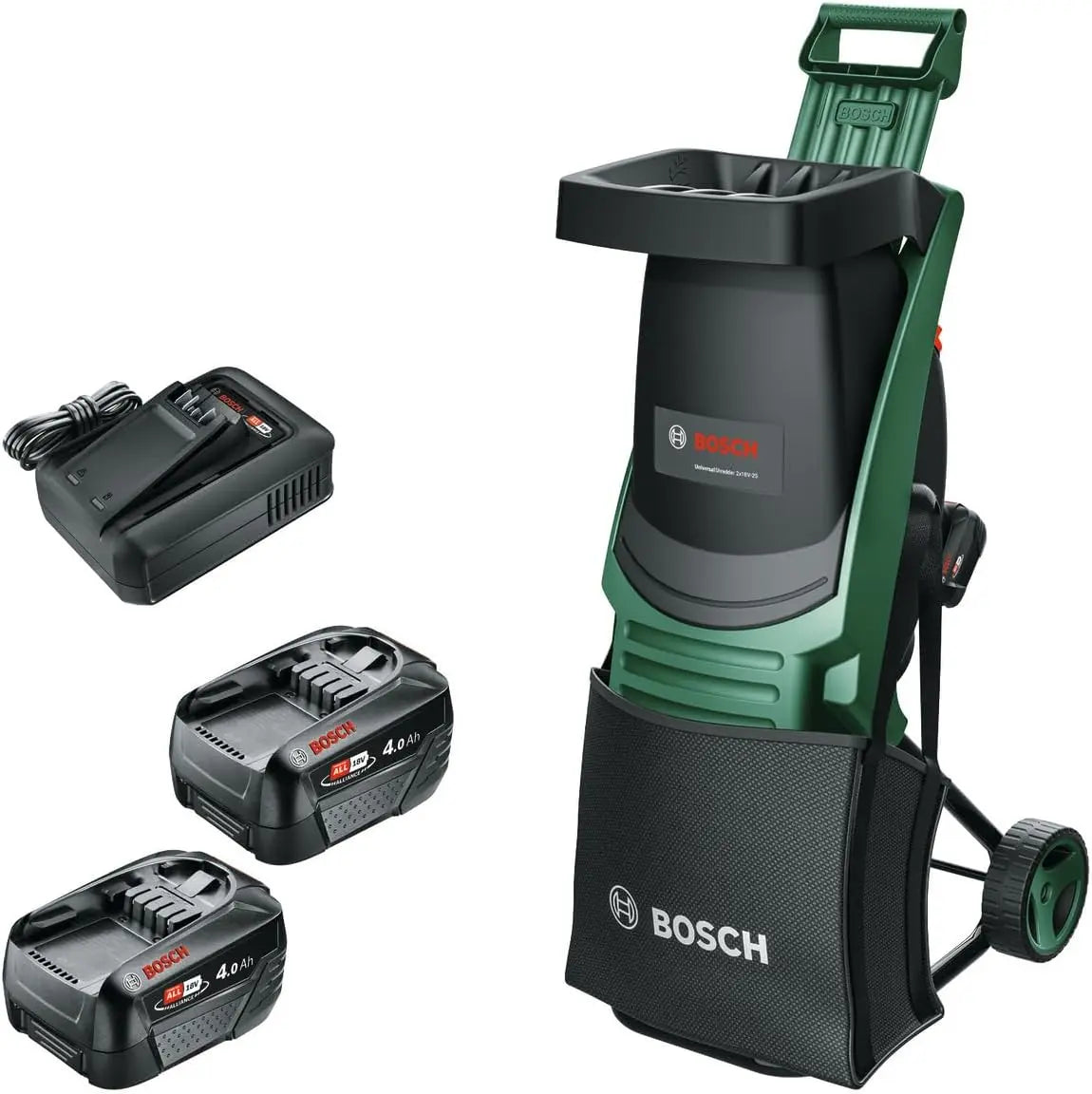 Bosch Broyeur sans fil UniversalShredder 2x18V-25 – 4,0 Ah, gris/noir