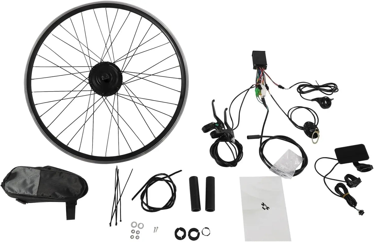 Kit de conversion de vélo électrique 28'/29'/700C avec écran LCD – 250 W, gris/noir