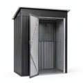 Abri de jardin, en acier inoxydable, avec portes, 138 x 75 x 162 cm, pour le jardin