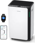 HUMILABS Déshumidificateur électrique 20L pour pièces de 60m²/App & WLAN déshumidificateur/avec tuyau – gris/noir