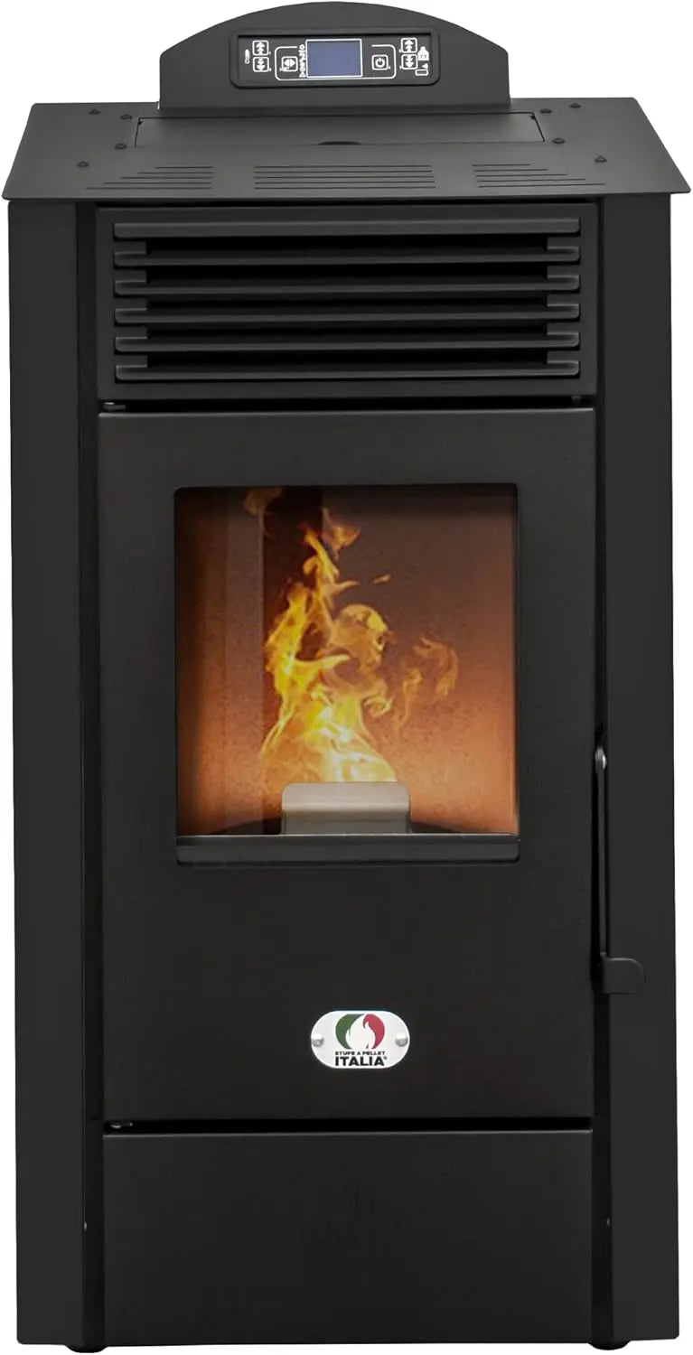 STUFE A PELLET ITALIA California 8 KW WiFi poêle à granulés – noir/gris