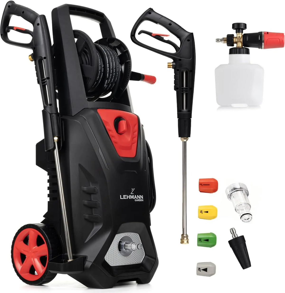 LEHMANN Colorado Nettoyeur Haute Pression avec Moteur à Induction – 3000 W, 492 l/h, noir/rouge