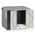 Abri de jardin, en acier, coloris gris, pour le jardin