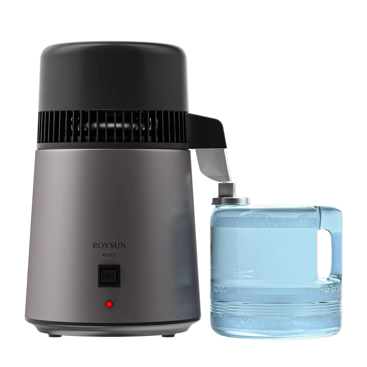 ROVSUN Distillateur d'eau de 4 l pour comptoir domestique – 750 W, 1 l/h, argenté/gris