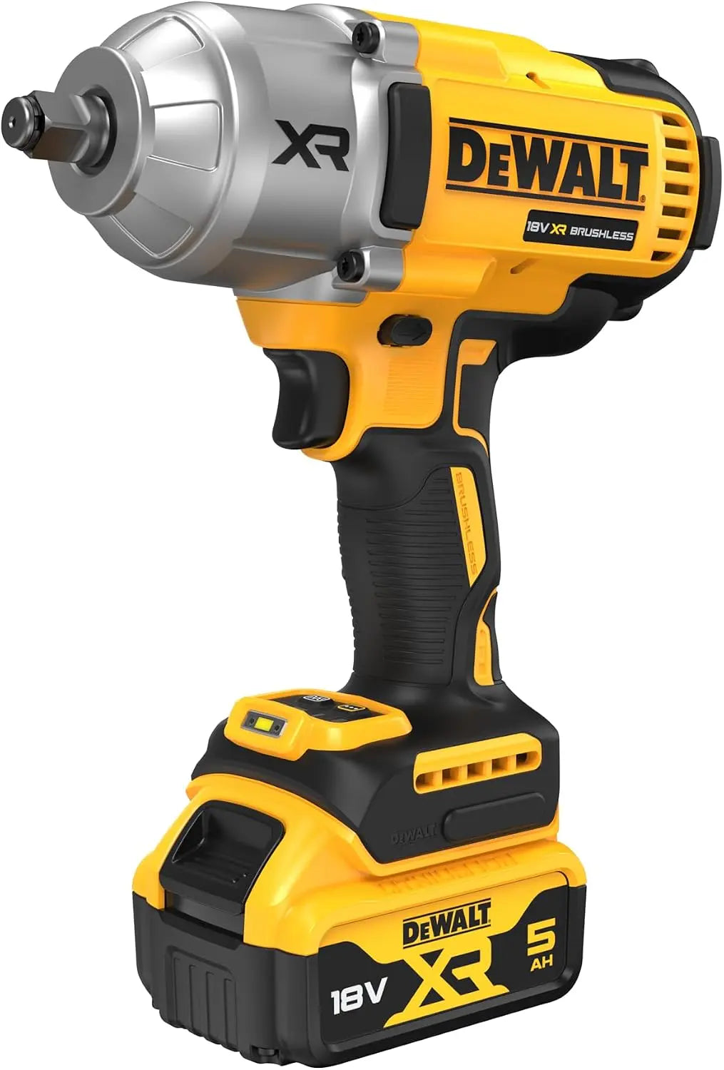 DEWALT DCF900P2T-GB XR Clé à chocs sans balais 1,27 cm 1396 Nm avec 2 batteries 5 Ah dans TSTAK 18 V – gris/noir/orange