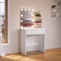 SONNI Coiffeuse avec miroir – 70 x 40 x 140 cm, blanc