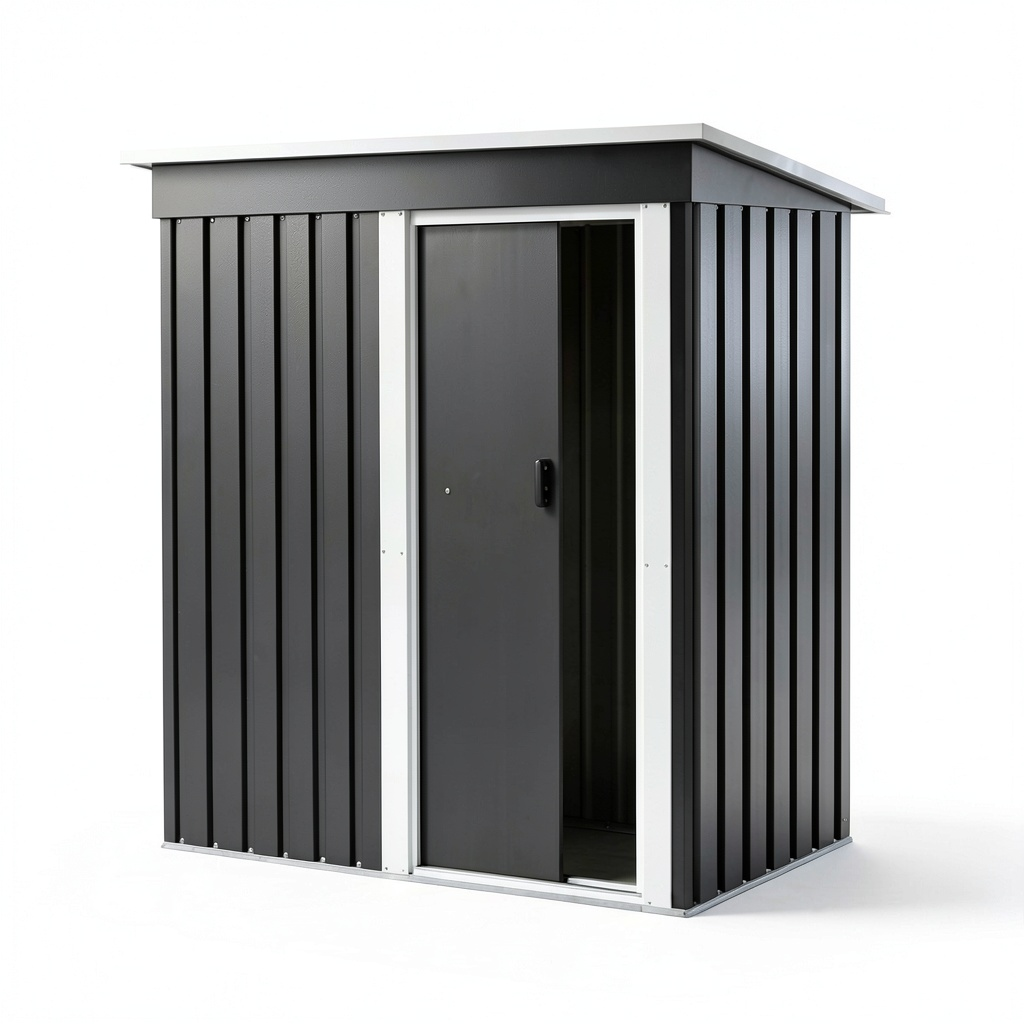 Abri de jardin, en acier, coloris gris, pour le jardin