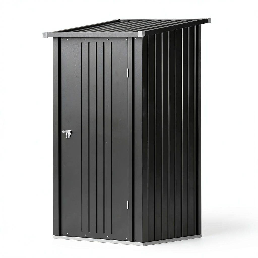 Armoire, avec rangement, avec portes, en métal, coloris noir, 95 x 98 cm, pour la chambre