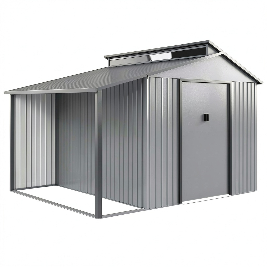 Structure d’ombrage, en métal, coloris gris, 257 x 355 x 237 cm, pour la terrasse ou le jardin