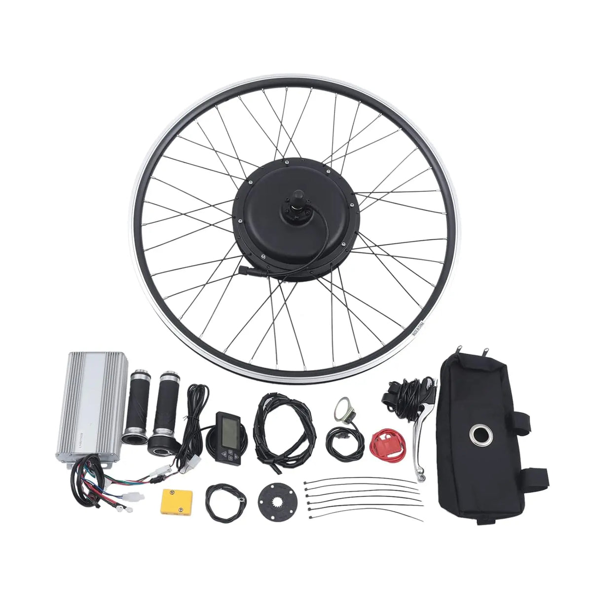 Kit de conversion de vélo électrique 1500 W 48 V 28' roue arrière avec écran LCD – gris/noir