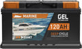 EXAKT batterie GEL 12V 120Ah bateau solaire camping car décharge lente – gris/noir