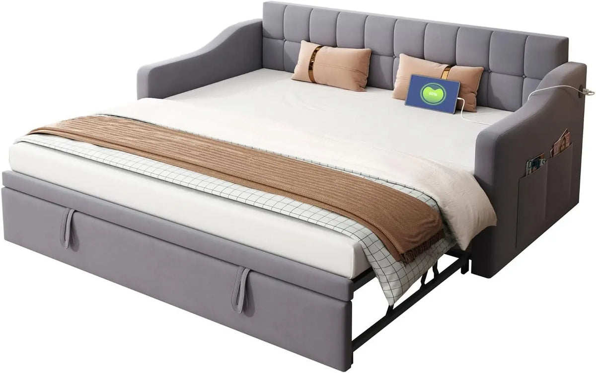 Canapé Lit 2 Places – 90 x 190 cm, gris