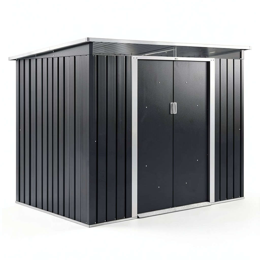 Abri de jardin, en métal, coloris anthracite, pour le jardin