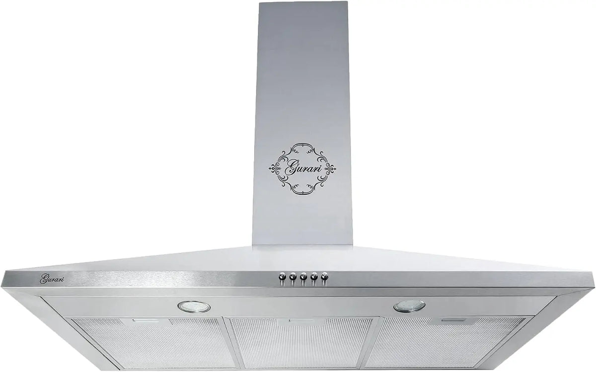 Gurari Hotte murale 90 cm inox GCH C 147 IS 90 • Hotte aspirante Hotte de Cuisine • 1000 m³/h • Éclairage – 206 W, 88 kWh, argenté