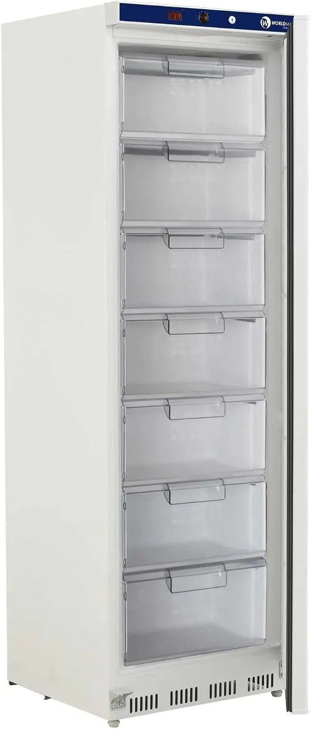 Congélateur vertical professionnel 400 L avec 7 tiroirs WORLDMAI – 150 W / 17 W, 2,02 kWh, 600 x 585 x 1855 mm, 50 Hz, gris