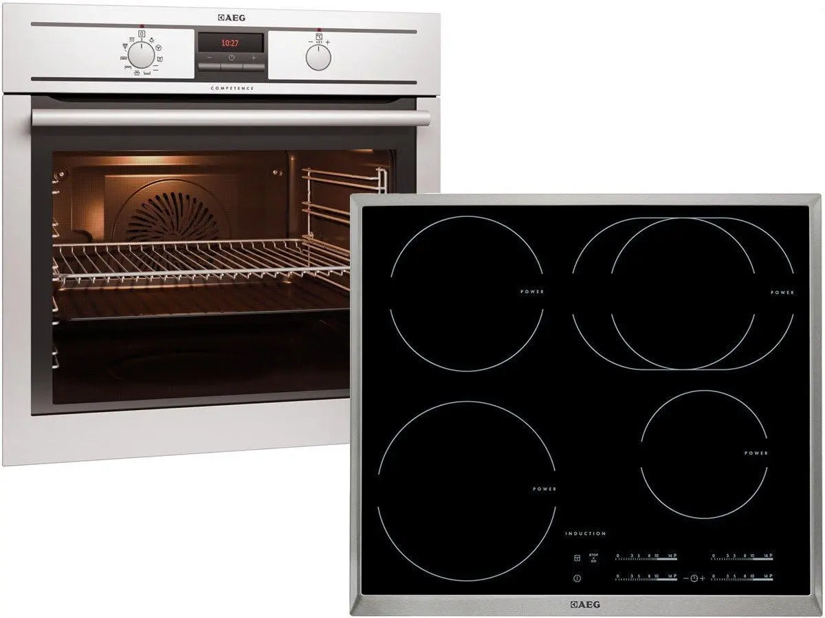 AEG Kit four à pyrolyse BP3003001M + plaque à induction HK654250X-B Encastrable – noir/gris