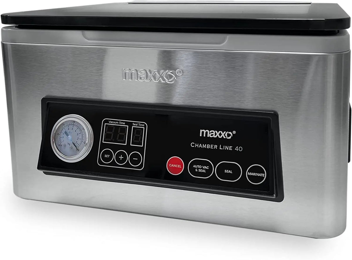 Maxxo VM ChamberLine 40 Machine Sous Vide Alimentaire Professionnelle – 300 W, 72 l/min, argenté