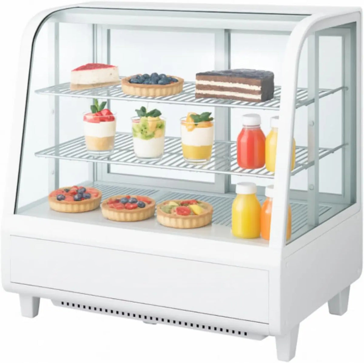 Générique Vitrine Réfrigérée de Comptoir 100 L - Froid Ventilé - 0 / +12°C - Double Vitrage - Portes