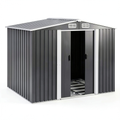 Abri de jardin, en acier, coloris gris, pour le jardin
