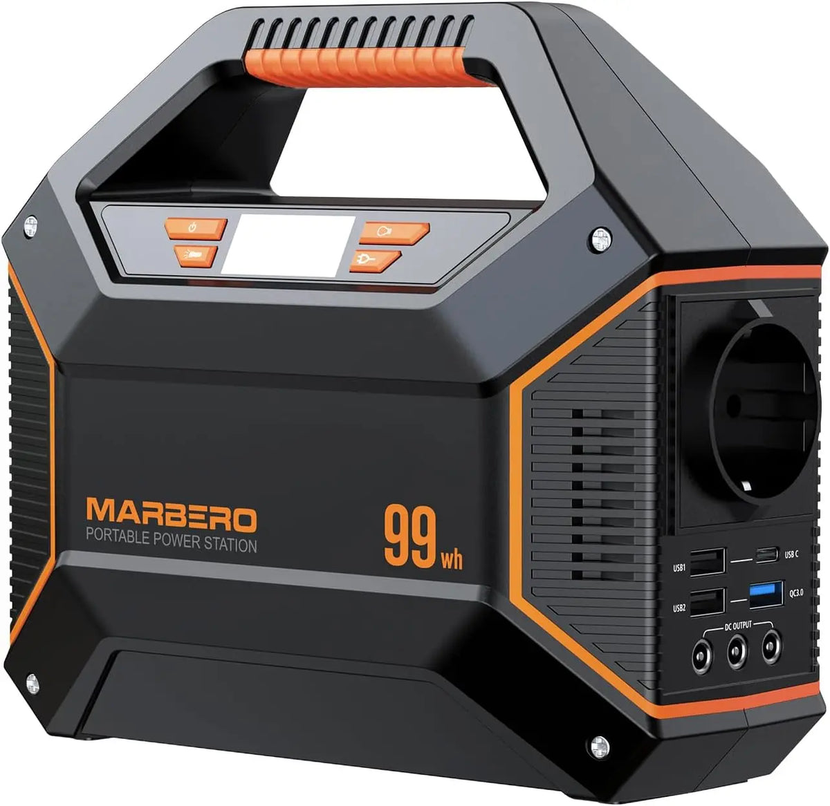 MARBERO 27.000mAh/99Wh Station Électrique portable 100W Générateur portable – 27,000 mAh, gris/noir