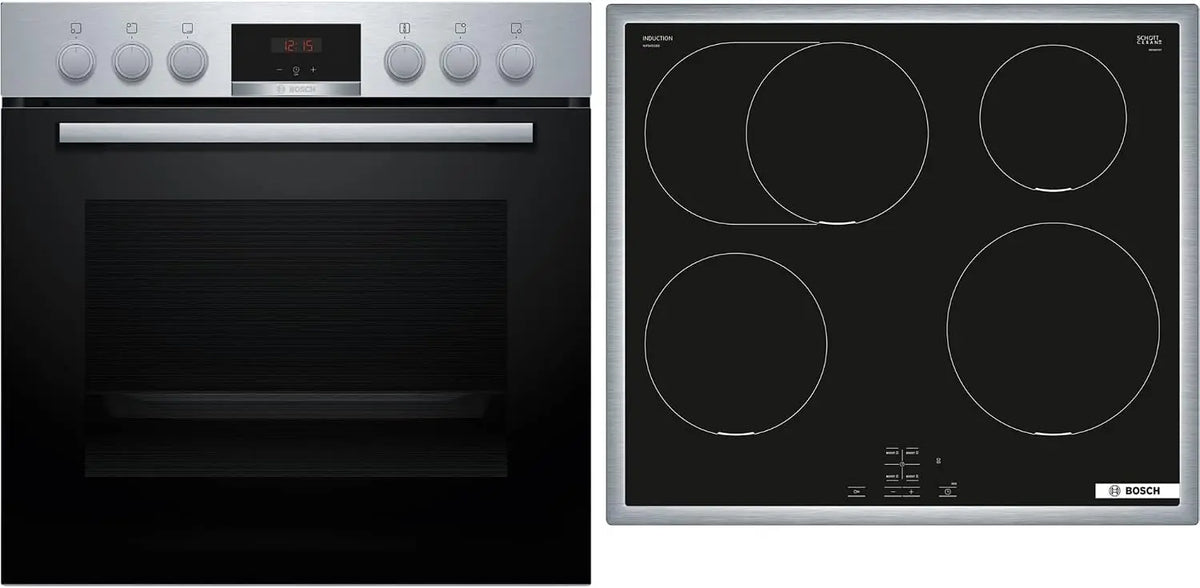 Bosch HND415LS62 Série 4 Cuisinière encastrable série 4 – HEA513BS4, 60 x 60 cm, noir/argenté