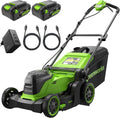Greenworks 48V 24V x 2 Tondeuse Gazon Batterie sans Fil – MO48L422-01, 4 Ah, gris/noir/vert