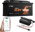 LiTime Batterie LiFePO4 12V 100Ah Bluetooth et Chargeur pour Camping-Car – noir/gris
