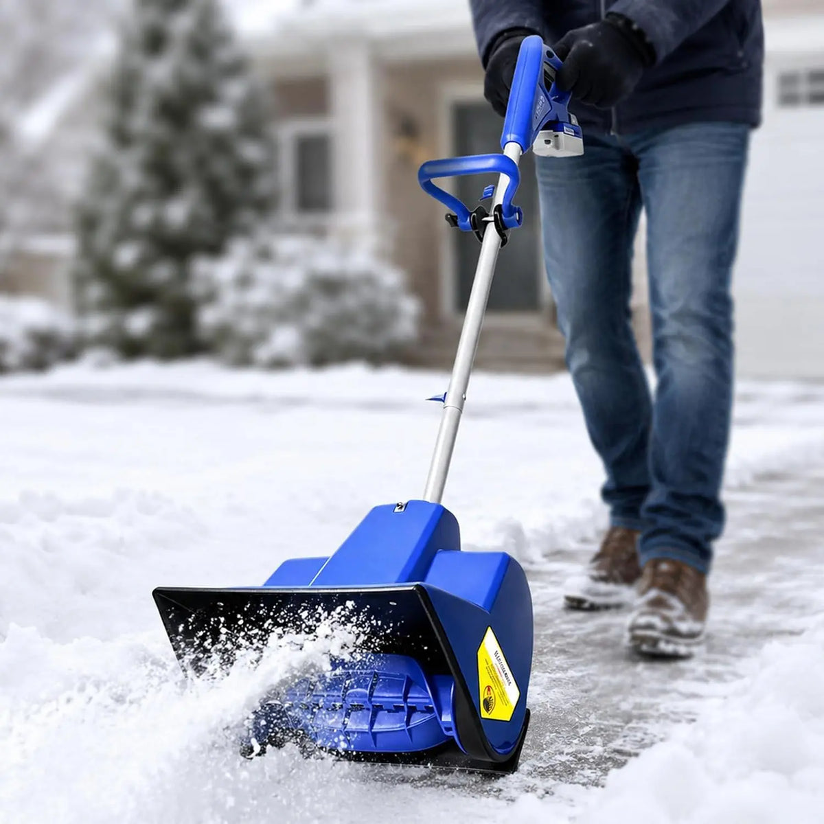 Souffleuse à Neige sans Fil déneigeuse – 4,0 Ah, gris/bleu