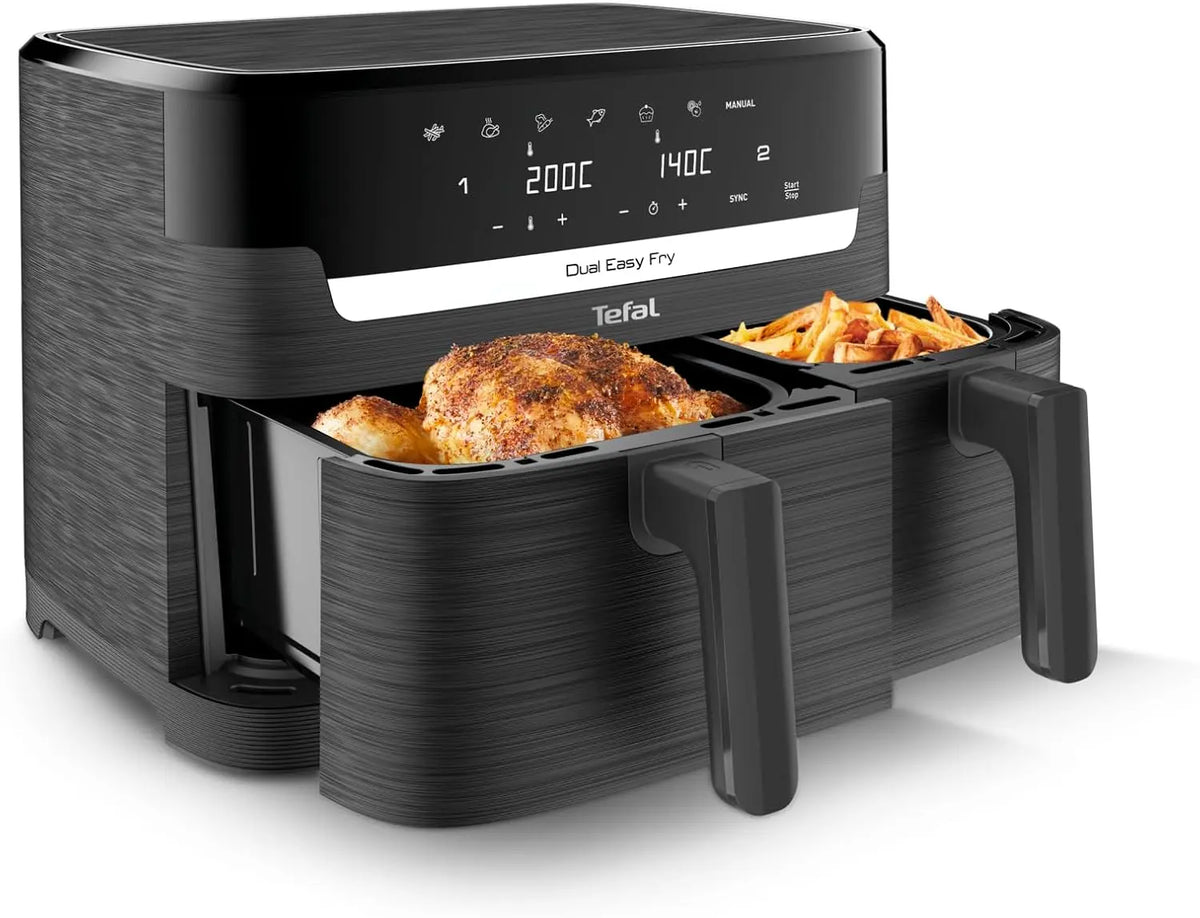 Tefal Easy Fry Friteuse numérique à air double zone – 8,3 l, gris/noir
