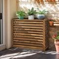 Cache Climatiseur Exterieur Bois Cache Pompe A Chaleur Extérieur Balcon Support Plante Exterieur Housse – gris/orange/beige